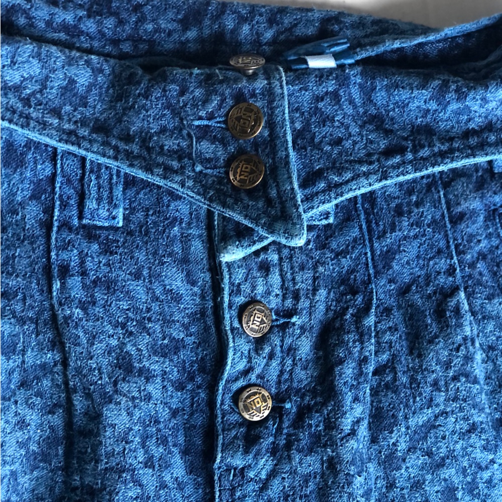 NO! The Jeans Revolt Vintage High Waist Foldover Wing Textured Denim Jeans - Picture 4 of 7